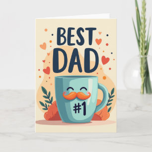 Beste papa teal type kunstkaart kaart