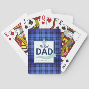 Beste Papa Ter Wereld Blauwe Tartan Kroon Pokerkaarten