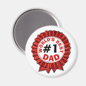 Beste papa ter wereld citeert Red Ribbon Vaderdag Magneet (Voorkant / Achterkant)