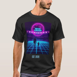 Beste Papa Ter Wereld Cyberpunk Voetbal Retro T-shirt