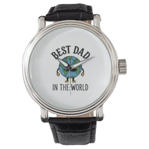 Beste papa ter wereld Earth Snavel Shirt Design_ Horloge