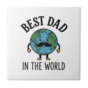Beste papa ter wereld Earth Snuor Shirt Ontwerp_ Tegeltje
