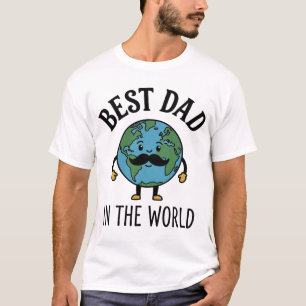 Beste papa ter wereld Earth Snuor T-shirt ontwerp_