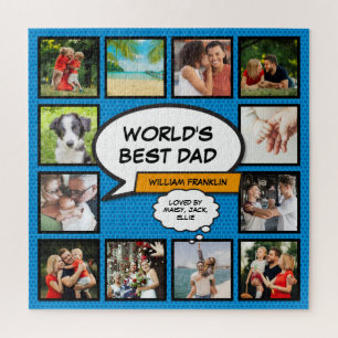 Beste Papa ter Wereld Leuk Creatieve Foto Collage Legpuzzel