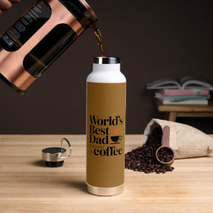 Beste Papa ter Wereld, Powered by Coffee Vaderdag Waterfles