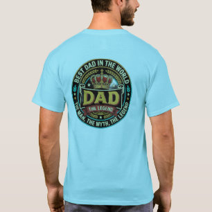 Beste Papa Ter Wereld Retro Vintage Vaderdag T T-shirt