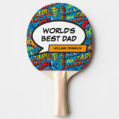 Beste Papa Ter Wereld Vader Grappig Modern Cool Tafeltennisbatje (Voorkant)