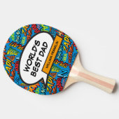 Beste Papa Ter Wereld Vader Grappig Modern Cool Tafeltennisbatje (Zijkant)