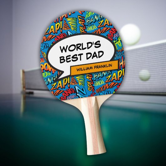 Beste Papa Ter Wereld Vader Grappig Modern Cool Tafeltennisbatje