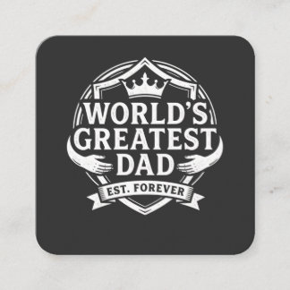 Beste Papa ter Wereld - Vintage Schild Embleem Vierkante Visitekaartje