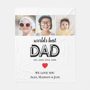 Beste Papa ter Wereld We houden van jou 3 Kinderen Fleece Deken