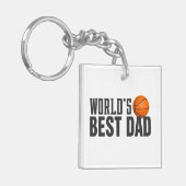 Beste papa typografie basketbal ter wereld | Butto Sleutelhanger (Voorkant Links)