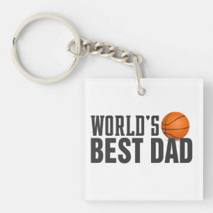 Beste papa typografie basketbal ter wereld   Butto Sleutelhanger