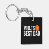 Beste papa typografie basketbal ter wereld | Butto Sleutelhanger (Voorkant Links)