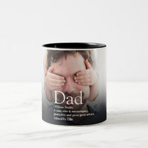 Beste Papa, Vader, Daddy Definitie Foto Tweekleurige Koffiemok