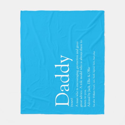 Beste Papa Vader Ever Definitie Fun Hemelblauw Fleece Deken (Voorkant)