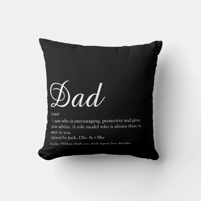 Beste Papa, Vader, Ooit Definitie Script Kussen (Voorkant)