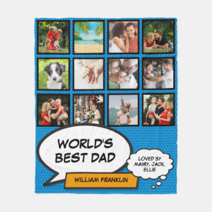 Beste Papa, Vader, Vader van de Wereld 12 Foto Com Fleece Deken