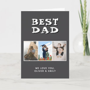 Beste Papa Vaderdag 3 Foto Feestdagen Kaart