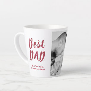 Beste Papa Vaderdag Familie 2 Foto Collage Latte Mok