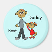 Beste papa Vaderdag Vader Daughter Cartoon Magneet (Voorkant)