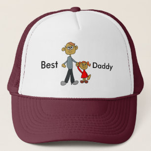 Beste papa Vaderdag Vader Daughter Cartoon Trucker Pet