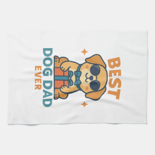 Beste papa van de hond ooit � Grappige vaderdag ho Theedoek