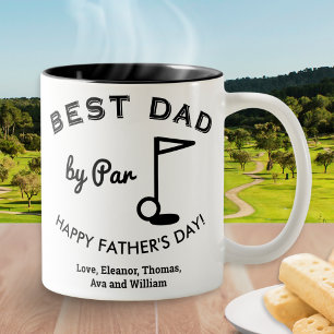 Beste Papa van de Vaderdag Golf Thema Tweekleurige Koffiemok