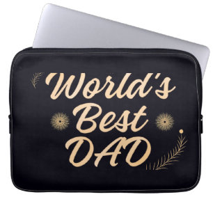 Beste Papa van de Wereld Eenvoudige Typografie Va Laptop Sleeve