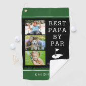 BESTE PAPA VAN PAR 3 Foto-collage, speciaal gepers Golfhanddoek (Insitu)