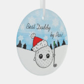 Beste papa van Par | Funny Golf Pun Kerstmis Glas Ornament (Voorkant Rechts)