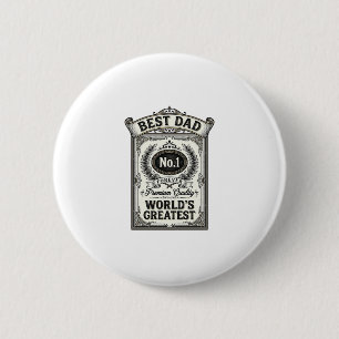 Beste Papa Vintage Gravure Vaderdag Ronde Button 5,7 Cm