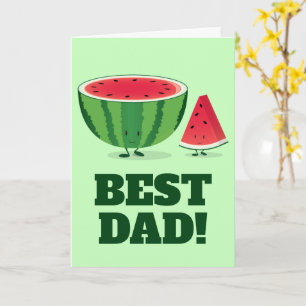 Beste Papa Watermeloen Fruit Food Vaderdag Kaart