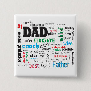 Beste papa woordwolk vierkante button 5,1 cm