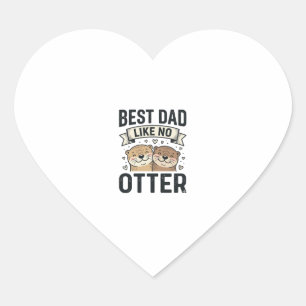 Beste Papa Zoals Geen Otter Schattige Otter Vaderd Hart Sticker