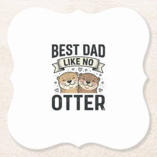 Beste papa zoals geen otter Schattige otter Vaderd Kartonnen Onderzetters