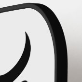 Beste Papa Zwart Mustache Vaderdag Aangepaste naam Pickleball Paddle (Links Detail)