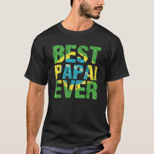 Beste Papai ooit Braziliaanse vader Brasil vlag D T-shirt
