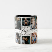 Beste Papi ooit Vaderdag Fotocollage Keepake Tweekleurige Koffiemok (Center)