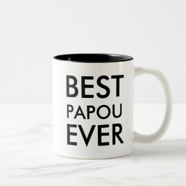 Beste Papoou ooit | Valentijnsdag Cadeau Tweekleurige Koffiemok