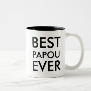 Beste Papoou ooit   Valentijnsdag Cadeau Tweekleurige Koffiemok
