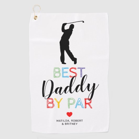 Beste pappa van Par Golf-handdoek Golfhanddoek (Voorkant)
