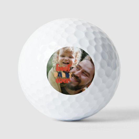 Beste pappie ooit - Retro Aangepaste foto Golfballen (Voorkant)