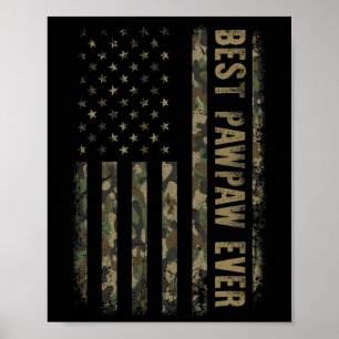 Beste Pawpaw ooit camouflage Amerikaanse vlag Vade Poster