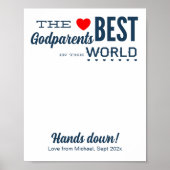 Beste peetouders Custom Handprint Art Sjabloon Poster (Voorkant)