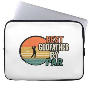 Beste peetvader door Par Vintage Golf Vector Desig Laptop Sleeve