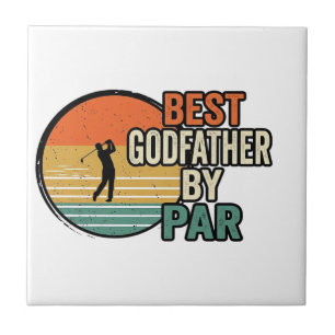 Beste peetvader door Par Vintage Golf Vector Desig Tegeltje