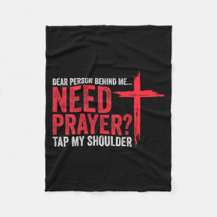 Beste Persoon Achter Me Behoeft Gebed Tik Op Schou Fleece Deken