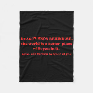 Beste Persoon Achter Me De Wereld Is Een Beter Pla Fleece Deken