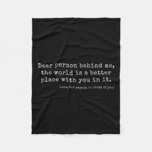 Beste Persoon Achter Me, De Wereld Is Een Betere P Fleece Deken